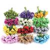 Rikyo 144 pezzi di stelo di fiore artificiale mini con pistillo e stelo morbido, bacche minuscole da 20 mm per fai-da-te, decorazioni per matrimoni, fermagli per capelli da sposa, torta, braccialetto per