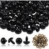 TOAOB THE ONE AND ONLY BABY TOAOB 50 Pezzi Occhi di Sicurezza per Amigurumis con Rondelle 18 mm Nero Grandi Plastica Occhietti per Bambole Creazione Animale all'Uncinetto Pupazzi Creazione Artigianato Lavoretti