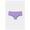 Tezenis Culotte Brasiliana Microfibra E Pizzo Riciclati Donna Viola