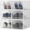 BAKAJI 6 x Scatole per scarpe Portascarpe Impilabili con Coperchi, Assemblaggio Facile, Porta Scarpe Salvaspazio Trasparenti, Contenitori Box Organizer Portaoggetti, (Set 6 Pz, 35 x 25 x 19 cm)