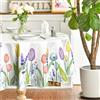 Horaldaily Tovaglia rotonda primaverile ed estiva, 178 x 178 cm, motivo pasquale con fiori selvatici, tulipani, lavanda, fiori, decorazione per feste, picnic, cena