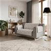 Italian Bed Linen Copridivano Antiscivolo GLAMOUR Made in Italy-Copridivano 2 Posti Maxi con Braccioli, Seduta 150 cm, Salvadivano con Fondo in Gomma Antiscivolo, Proteggi Divano Artigianale Tinta Unita - MARRONE