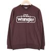 WRANGLER Felpa Uomo M Cotone 100% Marrone Stampa Logo Manica Lunga Girocollo