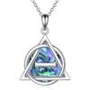 Yafeini Gioielli Celtici Irlandesi in Argento Sterling, Collana con Ciondolo a Nodo, Triquetra, Triangolo Irlandese, Cuore, Portafortuna Vintage, Amore, per Donne e Ragazze, 21x21 mm, Argento sterling