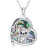 ROMANTICWORK Collana per cani e ragazze, in argento Sterling 925, con ciondolo a forma di cuore e cane, regalo per donne, figlie, amanti dei cani, 20,3 x 21,6 mm, Argento sterling