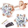 SLLAISS Orecchini Uomo Moissanite Argento 925 Diamante d Color Orecchino Punto Luce Uomo Oro Rosa 18k Ipoallergenici Piccoli per Donna Orecchini Argento Sterling 925 Brillante Solitario 6.5mm