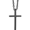 Richsteel Nero Crocifisso Collana Uomo collana Croce Uomo in Acciaio Inossidabile Superficie Liscia Croce Semplice 42MM Catenina 50+5CM Impermeabile Non Scolorisce