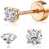 SLLAISS Orecchini Moissanite Uomo Argento 925 Punto Luce con Diamante Moissanite D Color VVS1 Piercing Trago Helix Piercings Orecchini Donna Ipoallergenici Oro Rosa 16k 4mm