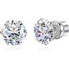 SLLAISS Moissanite Orecchini con Calamita Donna Uomo Acciaio Inossidabile Orecchini Clip Punti Luce Finti Piercing Senza Buco Orecchino Magnetico Brillantino D Colore 5mm