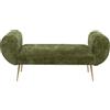 KARE Design Panca Trono, verde oliva, 61x140x50 cm | altezza seduta 41 cm, con braccioli, 1-2 persone, stile retrò, soggiorno, stanza da letto, corridoio