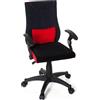 HJH Office 670460 Sedia girevole per bambini e ragazzi KIDDY PRO AL tessuto nero/rosso sedia da ufficio per bambini con braccioli
