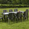 Dmora - Tavolo da esterno Susa, Ripiano rettangolare allungabile da pranzo, Tavolo da giardino estensibile, 100% Made in Italy, 150x90h72 cm, Antracite