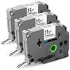 Meritom 3 nastri TZ da 12 mm compatibili con Brother TZe-231 TZe231 nero laminato per Brother P-Touch H105 H110 H107B 1010 1000 D400 D600 E100 Cube Plus