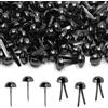 lyualma 400 Pezzi Chiodi ad Angolo a Due Gambe Nero Puntine Testa Rotonda Folder Piccoli Folder Rotondi in Metallo Per la Raccolta di Carta, Decorazione Artigianale