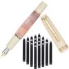 SIPLIV Jinhao 82 - Mini penna stilografica in acrilico, penna tascabile da viaggio a paragrafo corto, con convertitore di inchiostro e 20 cartucce di inchiostro nero, pennino extra fine iridio, rosa