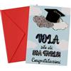 ICE TOYS biglietto auguri laurea formato 17 x 12 cm con rilievo made in Italy(Stile 5)