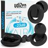 Udivita Tappi per Orecchie Antirumore per Viaggiare Dormire Studiare UdiZen Air -23dB Insonorizzanti - 1 Paio Inserti Auricolari Ergonomici Riutilizzabili Riduzione Rumore SNR 23dB Colore Nero con Custodia