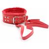 BONDAGERIE® Collare con morbido peluche interno, esterno ecopelle, vari colori Colore: Rosso
