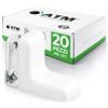 ATM Squadretta Angolare con Copertura Bianco - Connettore per Mobili in Acciaio Zincato 90°, Rinforzo per Armadio, Scaffale, Tavolo, Sedia, Letto - Set di 20