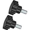 CoCud Stella blockggio Manopole, M10 x 20mm Maschio Filetto 48mm Testa, Plastica Pollice Vite Impugnatura Mano Manopole Filettato Bullone Nero - (per Tornio Macchine), 2 pz