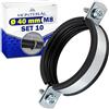 MONTERAL 10 Pezzi Isofonica Fascette Metalliche Stringitubo M8 con Guarnizione in Gomma per Tubi Ø 40 mm - Collari per Tubi Realizzati in Acciaio Zincato - MONTERAL