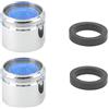 QILUCKY Aeratore M18/M18,5/M20/M22/M24/M28, set di 2 rubinetti Bubbler, filtro miscelatore cromato Honeycomb, filettatura esterna (M18)