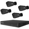 Foscam FNA108E-B4-2T - Kit di sorveglianza PoE a 8 canali 4K 8MP con 4 telecamere di sorveglianza, sistema di videosorveglianza plug and play (nero)