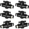 Qiyiche 6 Pezzi Raccordi Tubo Aria Compressa, 6/8mm Accessori Attacchi Rapidi Aria Compressa, Controlla L'apertura E La Chiusura Dei Liquidi, Raccordi Aria Compressa per Utensili Pneumatici (6mm)
