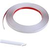 Zayejod PVC Flessibile Modanature Autoadesive Per Pareti,Striscia Decorativa Autoadesiva Peel e Stick Trim Per Piastrelle,Specchi,Soffitti,Pavimenti,Pannelli,Armadi(Bianco,12mm/5M)