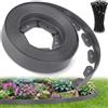 Ediesi, Bordura per giardino 10 m flessibile, bordo aiuole plastica resistente 5 mm, bordatura giardino per prato vialetti, installazione facile con 30 picchetti (Grigio, 10 metri)