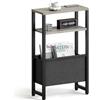 IRCPEN Tavolino da Divano Tavolino Sottile con Cestino in Tessuto 3 Livelli Mobiletto Salvaspazio Per Piccoli Spaz Comodino Stretto Moderno Per Soggiorno Camera Balcone Cucina Grigio quercia LET503Q