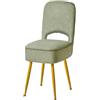 IBUYKE Stuoia da toeletta con schienale pieghevole, Ottomano quadrato in velluto Teddy, Sedia da trucco per soggiorno, 4 gambe metalliche con piedi antiscivolo, Verde WBD027D
