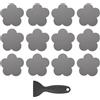 PATIKIL 12 PCS Adesivi Antiscivolo per Vasca da Bagno, Adesivi Antiscivolo per Doccia con Raschietto Decalcomanie per Pavimento Doccia Forma Fiore Carini Pedane Vasche, Grigio