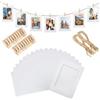 G2PLUS 20 Cornice di Carta per Foto,Portafoto Cornice in Cartone 11.5 * 15.5CM Cornici per Foto in Carta con Corda+Clip Set per la casa Scuola o la Festa Decorazione-Bianco