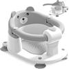 Itslife Seggiolino per Vasca da Bagno per Bambini a Partire da 6 Mesi, Seggiolino da Bagno Antiscivolo con 4 Ventose e Cuscino per Neonati, Sedia per Doccia Portatile per Doccia o Vasca da Bagno, Grigio