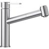BLANCO Ambis-S 525124 - Miscelatore monocomando da cucina con doccetta estraibile, in acciaio INOX spazzolato a bassa pressione