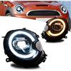 VLAND Motor VLAND Fari Full LED per Mini Cooper R55 R56 R57 R58 R59 2007-2013, con luci diurne dinamiche e indicatori sequenziali, 1 set (lato conducente + passeggero)