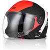ORIGINE Casco Moto Jet with Bluetooth Casco Scooter con Doppia Visiera Omologato ECE 22-06