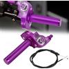 BIUGERCN Gas Rapido Domino Moto 7/8'' 22mm Manopole Acceleratore Quick Draw Regolabile Universale per YZ YZF PW WR TTR 50-250cc Pit Dirt Bike Scooter Viola