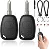 Leikedun 2 custodie chiave 2 pulsanti compatibili per Renault Kangoo Master Traffico Opel Vauxhall Vivaro Nissan Primastar - con 2 lame, 2 portachiavi intrecciati, 4 pulsanti di ricambio, 1 cacciavite