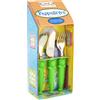 Set Posate per Bambini in Acciaio Eme Pappallegra Verde