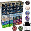KLURXZGYPTH Set di 90 dadi contatori MTG: abilità, -1/+1, vita e scudo, dadi D6 marmorizzati multicolore con pattern MTG, per poteri creature (incl. borsa)
