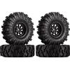 INJORA 1.0 RC Beadlock Ruote Fango Pneumatici Set Deep Dish 1,0 Ruote Pneumatici per Axial SCX24 FCX24 FCX18 Gladiator Deadbolt Bronco C10 JLU Upgrade Parts RC Crawler Car, Nero