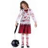 Cadimus Costume di Halloween da ragazza zombie,Costume da scolaretta zombie,Costume di Halloween da ragazza con martello meteorico gonfiabile e calzini,per festa di carnevale di Halloween e cosplay- L