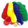 Smartdealspro Mini contatori di apprendimento in plastica opaca, gettoni per giochi di fiches da poker, con scatola portaoggetti (4 colori: rosso, giallo, blu, verde, 40 mm)