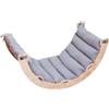 Buxibo Ponte/Arco da Arrampicata in Legno con Cuscino - Struttura da Arrampicata Montessori - Legno Naturale - Giocattolo per Bambini - 97x47x52 cm
