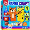 KRAFUN Kit di Artigianato in Carta Animali da Safari per Bambini 3+ Anni, 16 Progetti Fai da Te Zoo, Sacchetti, Piatti, Istruzioni, Scatola Riutilizzabile