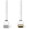 Nedis Cavo Lightning | USB 2.0 | Apple Lightning, 8-pin | USB-C™ Maschio | 480 Mbps | Placcato oro | 1,00 m | Rotondo | PVC | Bianco | Scatola