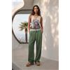 Desigual, Pantalone combinato in lyocell, Donna, Lyocell, Verde, XL
