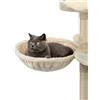 lionto Amaca per Tiragraffi per Gatti Accogliente Nido di Morbido Peluche Diametro 40 cm, Profondità 15 cm Beige